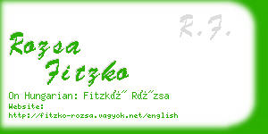 rozsa fitzko business card